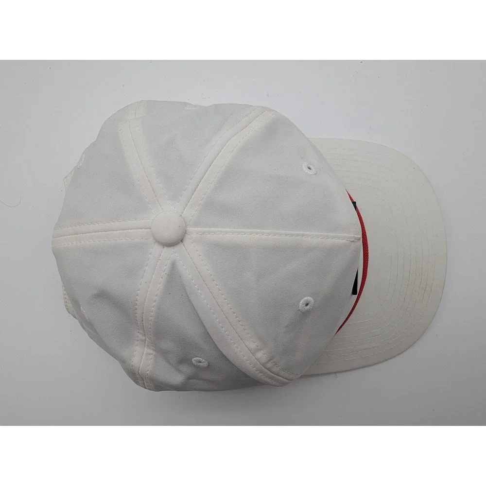Swannies Golf Hat White Red Rope Snapback Golf Ball Character Patch Adjustable